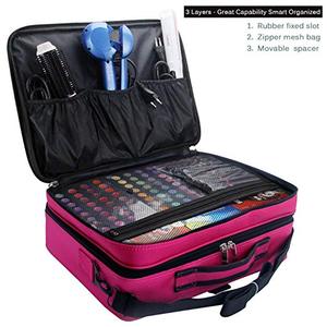 Sac de voyage de maquillage pour brosse femmes bigoudi Salon outil de beauté des ongles attacher au chariot avec miroir Portable maquillage Train Case - Product Image 2