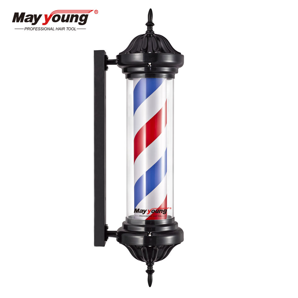 Cartel de barbero LED exterior Polo Barbero 77cm, motor sincronizado