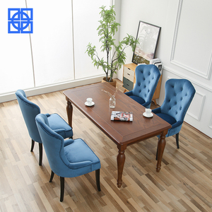 Americano tela <span class=keywords><strong>de</strong></span> comedor <span class=keywords><strong>de</strong></span> madera maciza Europea hotel bolso suave ocio retro Silla <span class=keywords><strong>de</strong></span> comedor - Product Image 3