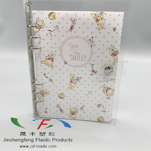 Trong Suốt PVC Máy Tính Xách Tay Bìa Rõ Ràng Mềm PVC A4 Snap Nút 6 Vòng Chất Kết Dính - Product Image 5