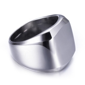 Vòng vonfram Nam 17mm Retro rắn bóng vuông đen lớn Vòng thép vonfram - Product Image 5