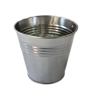 Small metal wholesale metal bucket for plant rolling garden bucket caddy galvanized flower buckets