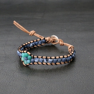 Nuevas Pulseras de Cuero para Mujer, Pulseras de Flores DIY, Pulseras de Cuentas Tejidas Vintage, Pulsera de <span class=keywords><strong>la</strong></span> <span class=keywords><strong>Amistad</strong></span> - Product Image 2