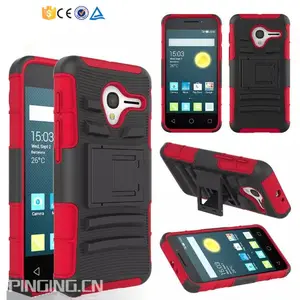 PC & Silicone hybrid combo holster belt clip case for alcatel one touch pixi 3(4.5) ot-4027n kickstand case