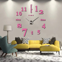 Nouveauté Horloge Murale Décorative Autocollante 3D Grande Sans Cadre Design Moderne DIY