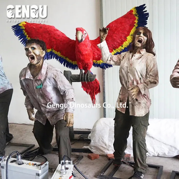 Animatronic modelo de zumbi, equipamentos de decoração halloween