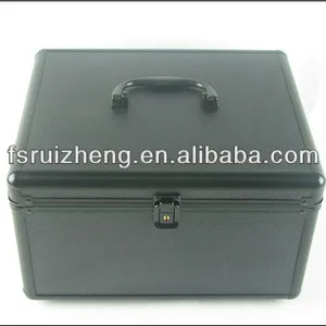 Black diamond pattern surface cheap aluminum cd bags & cases RZ-C146