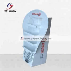 CMJN Offset Logo Impression Debout Libre Carton Présentoir Papier POS Support De Sol Au Détail Pour LED Éclairage Ampoule Lampe <span class=keywords><strong>Magasin</strong></span> - Product Image 5