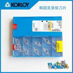 Corée fait Korloy carbure inserts, Korloy plaquettes de tournage VCGT160402/VCGT160404/VCGT160408/VCGT110302/VCGT110308-AK H01