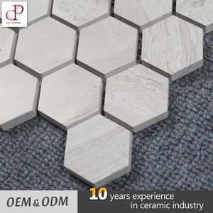 Pequeño hexágono venas madera mosaico grano de madera mosaico de mármol - Product Image 6
