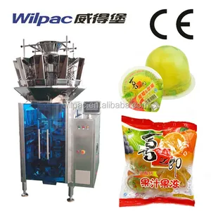 Factory price automatic 2 in 1 sachet bag weighing filling packaging high speed bean soft hard candy fruit jelly packing machine