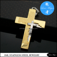 Pendentif en acier inoxydable en forme de croix, crucifix de Jésus, prière biblique, espagnol/anglais