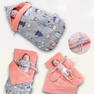 Neugeborene Baby Wickel decke dicke Kleinkind stricken weich warm Fleece Schlafsack Schlafsack Kinderwagen Unisex Wrap für 0-12 M