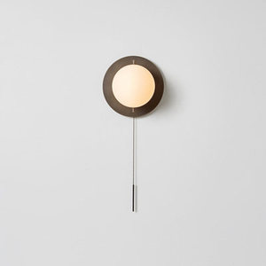 <strong>Pull</strong> Cord Decor Sconce Round Glass <strong>Lights</strong> Modern Led Bedroom Wall Lamp - Product Image 4