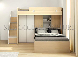 Meubles de chambre à coucher enfants adolescent composite <span class=keywords><strong>lit</strong></span> <span class=keywords><strong>superposé</strong></span> avec étagère (SZ-BFE301) - Product Image 4