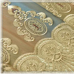 High quality embroidered lace window treatments for house window