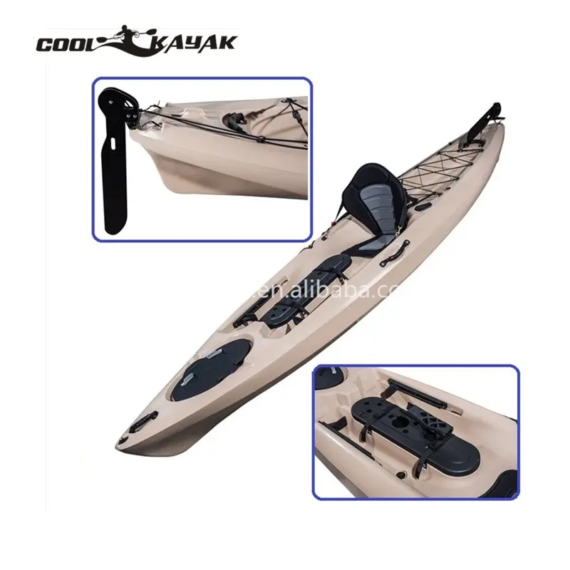 Non gonfiabile a buon mercato canoa kayak accessori timone in alluminio con pedale applicare alla barca Made in China