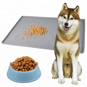 Moderne wasserdichte Silikon-Haustier fütterung matte Reise hundefutter matte mit bedrucktem Muster - Product Image 6