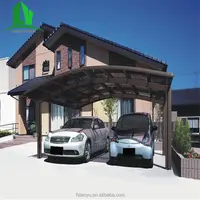 Double Polycarbonate Roof Steel Car Shelter Portable Car Cover Car Port