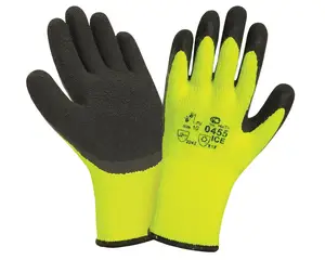 Fluorescent Yellow Color Acrylic Warm Winter Lining Latex Coated Wholesale Gloves