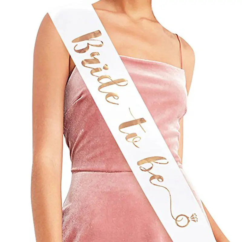 Bachelorette Party Sash for Hen Party Wedding Bridal Shower Gold Letter Bride to Be Sash