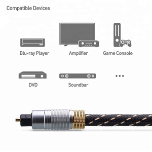 High Quality Toslink <strong>Cable</strong> (Toslink <strong>Optical</strong> <strong>Cable</strong>/<strong>Digital</strong> <strong>Optical</strong> Audio <strong>Cable</strong>) 6 Feet with Metal Connectors and Braided Jacket - Product Image 5