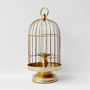 Metal kuş kafesi şekli mumluk odası toptan art deco düğün favor dekorasyon - Product Image 4