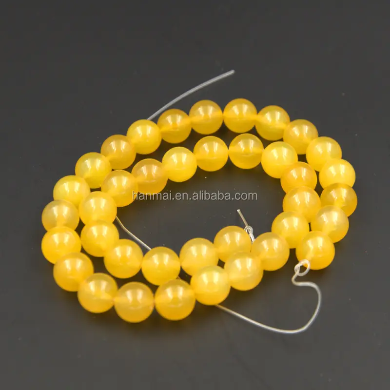 Manik-manik Batu Permata Alami 6Mm 8Mm 10Mm Topaz Kuning