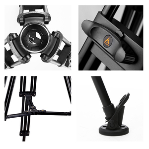 Trípode de <span class=keywords><strong>Video</strong></span> de Aluminio E-IMAGE EG06A2 de 75 mm con Cabezal Fluido Compacto GH06, Patas Dobles y Separador Central Ajustable, Gran Venta - Product Image 5