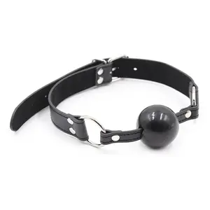 โรงงานซิลิโคน Ball Gag Bondage ที่กำหนดเองผลิตภัณฑ์หนัง Bondage BDSM บอลปาก Gag ปรับ Breathable เพศผู้ใหญ่ของเล่น