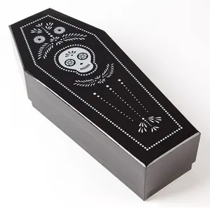 High Quality Customized Cardboard Kraft Paper Black Coffin Shaped Gift Box