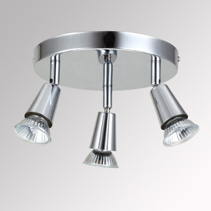 035 taza cromo cepillado 3 luz de techo de halógeno <span class=keywords><strong>gu10</strong></span> ceil proyector con precio más barato made in China - Product Image 1