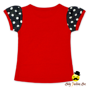 66TQZ442 Yihong <span class=keywords><strong>moda</strong></span> niñas Negro dot Cap manga rojo ropa <span class=keywords><strong>Boutique</strong></span> ropa de niños al por mayor - Product Image 3