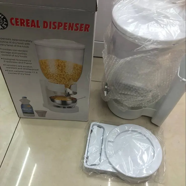 Hotel Dry-dispensador de alimentos, dispensador de alimentos secos de cereales Almacenamiento de cocina doble Control para cereales