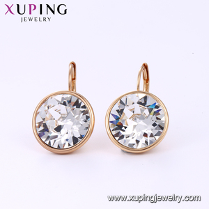 Xuping-pendientes dorados de 18 quilates con cristales grandes, elegantes, 96323 - Product Image 4