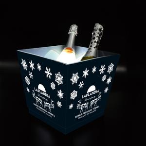 Posm 10 LÍT hình vuông có thể sạc lại nhựa sơn Laser phong cách LED Xô đá cho rượu <span class=keywords><strong>Whisky</strong></span> Vodka - Product Image 1
