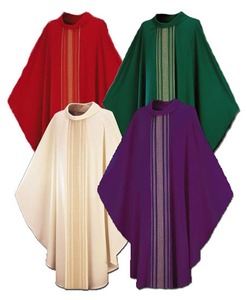 Marian Chasuble Set Fiddleback Vestment Latin - Product Image 1