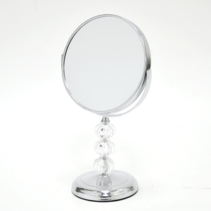 Espejo de maquillaje de metal pequeño con diseño de cuentas redondas clásicas - Product Image 4