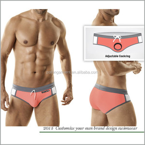 Por encargo de calidad superior de secado rápido Hombres swim brief bikini con polla anillo del traje de baño - Product Image 1