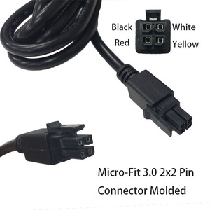 Микро-Fit 3,0 длиной 1,5 м, 4 штыря, 2*2 штыря, отлитые до уложенных кончиков, жгут проводов, MX3.0, 4, 6, 8 штырьков на заказ - Product Image 4