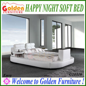 <span class=keywords><strong>King</strong></span> size cama de cuero con la televisión en el pie de cama camas tv g922# marcos en la venta - Product Image 4