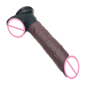 FAAK 24cm 9.5 "4cm grande realistico Silicone anale Dildos realistici Plug anale Soft Anal tappi Color caffè Dildos <span class=keywords><strong>Sexy</strong></span> Shop per gli uomini - Product Image 4