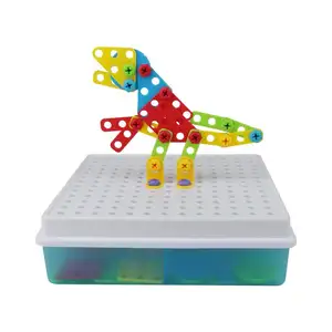 3D DIY 拆散游戏拼图创意积木块 2 合 1 组装拆卸构造玩具设置螺丝坚果