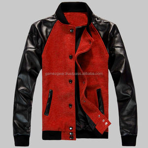 เสื้อขนสัตว์บุรุษแขนหนังสีดำ - Product Image 1