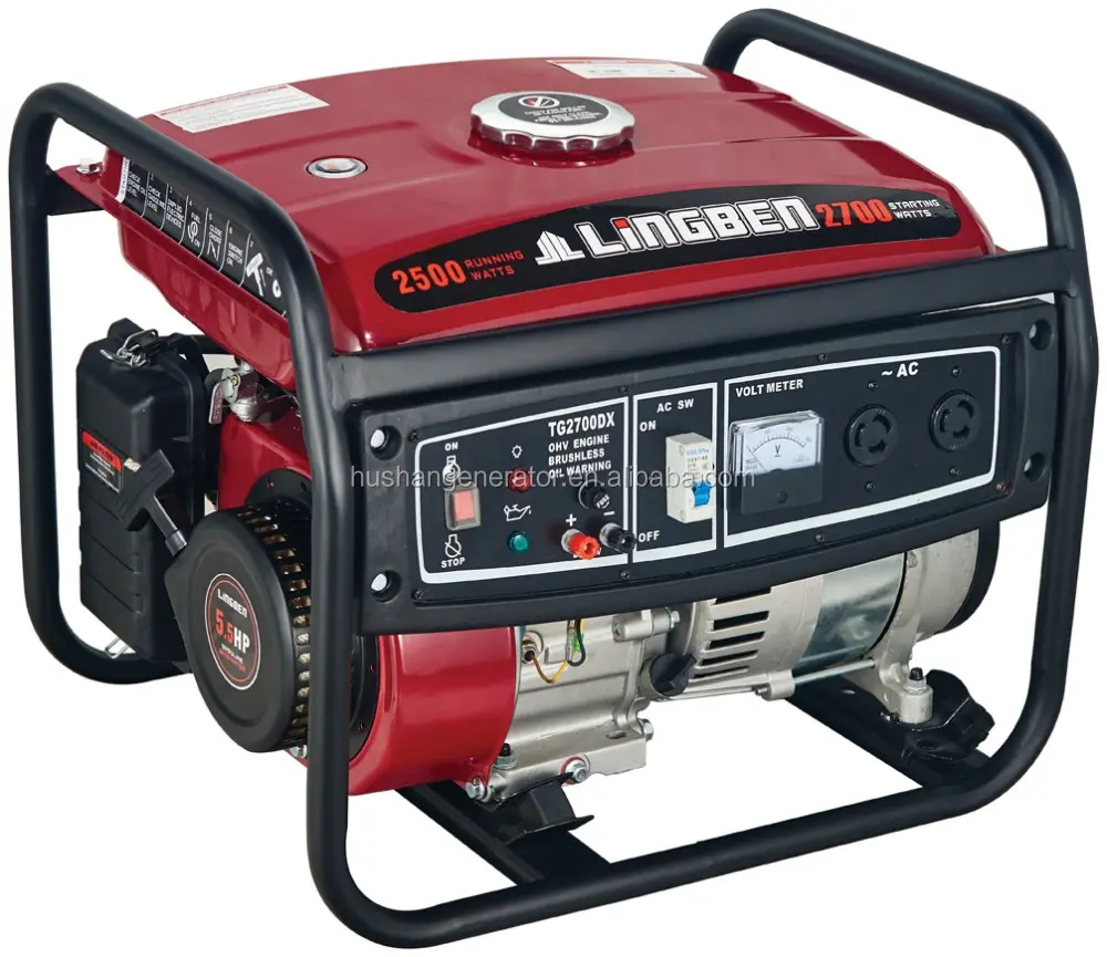 Lingben Generator bensin silinder tunggal 6,5hp 50HZ 2,5 kW Harga Generator LB2700