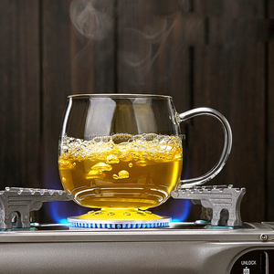 2026 Borosilicate Glass heat resistant Glass Tea <strong>Infuser</strong> Cup <strong>Mug</strong> with Glass tea strainer and bamboo lid - Product Image 4