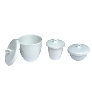 Porcelain crucible with lid, Ceramic crucible with lid for Chemical Laboratory