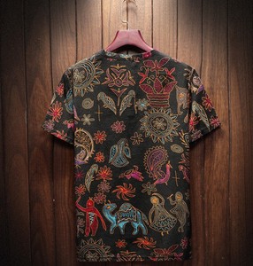 T-shirt da uomo in cotone e lino a maniche corte, tessuto sottile estivo, abbigliamento tradizionale cinese, t-shirt retrò da uomo - Product Image 2