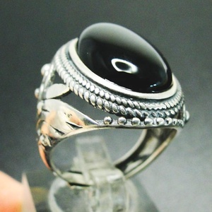 Ingrosso 925 Sterling Silver di alta qualità nero gioiello di pietra preziosa nero <span class=keywords><strong>onice</strong></span> anello di diamanti per <span class=keywords><strong>uomo</strong></span> - Product Image 3