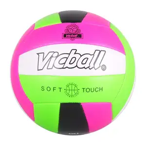 Suave de espuma de PVC de voleibol equipo máquina de cosido tamaño 5 playa voleibol bolas inflables venta al por mayor de la pu pelota de voleibol